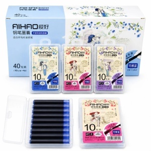 Rezerve 10/set pentru Stilou, 4cm, Cerneala Albastra, 40/cutie