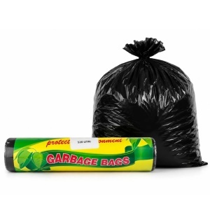 Saci Menajeri 120L, 80x100cm, 10 Buc/Rolă, Rezistenți pentru Bucătărie și Uz Casnic, Culoare Neagră