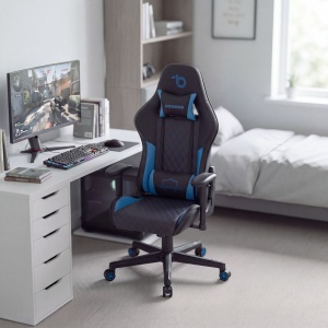 Scaun gaming TitanForce cu perne - negru/albastru - 122 x 65 x 53 cm - Img 3