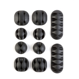 Set fixare cabluri – autoadeziv – negru – 10 buc / pachet