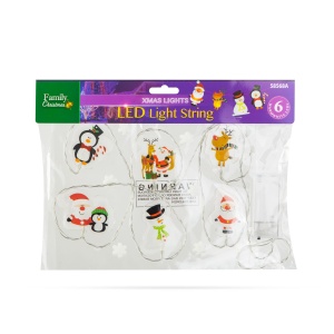 Șir de lumina cu LED de Crăciun - autocolant gel pentru geam - 6 LED-uri - 2 x AA - Img 3