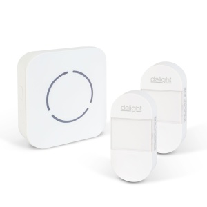 Sonerie wireless digitală fără baterie - Kinetic - 2 unități exterioare - albă - LED albastru