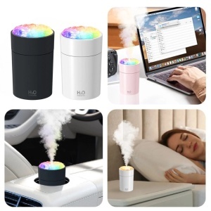 Umidificator de Aer 10.5x5.5cm cu Lumină LED Multicolor, Design Compact Alimentare USB Diferite Culori - Img 3