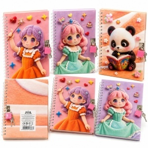 Agenda cu Lacat 18×13cm, Caiet Dictando, Copertă 3D pentru Copii, Diferite Modele - Img 2