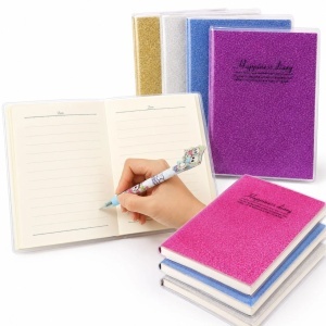Agendă Glitter 10/set, Copertă Lucioasă, Dictando 16x9.5cm, Diferite Modele