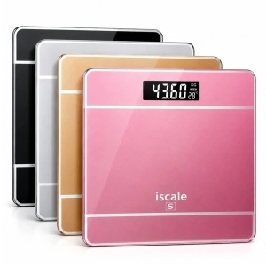 Cântar Electronic de Baie 26x26cm, Afișaj LCD, Capacitate 180kg, 2 Baterii Incluse, Diferite Culori