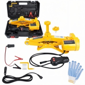 Cric Electric Auto 3T, 40x15.5cm Ridicare 12-42cm, Elevator tip Foarfecă pentru Schimbarea Anvelopelor cu Telecomandă, Set Complet cu Accesorii, Portabil în Cutie