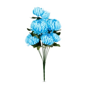 Decor plastic - crizantema - albastru - 12 x 58 cm - Img 2