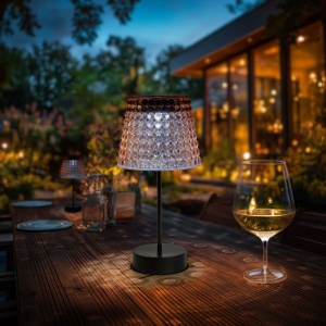 Defect! Lampă de masă solară - LED roz - alb rece - plastic - 26 x 12 cm