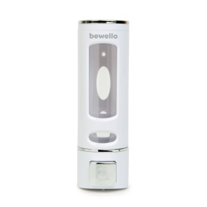 Dozator de săpun manual, pentru perete, cu capacitate de 400 ml, culoare albă - Img 2