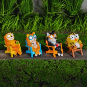 Figurine solare decorative animale - 4 modele - 2 LED-uri alb cald - 15 cm
