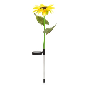 Floare solară floarea-soarelui cu țăruș - 75 cm - 8 LED-uri alb cald - Img 2