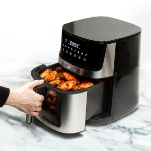 Friteuză cu aer cald (fără ulei) - XXL - element de încălzire dublu (sus-jos) - 230V - 7,5L