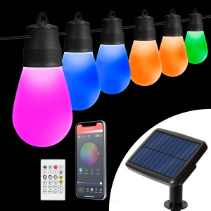 Ghirlandă solară smart LED RGBIC - 30 LED-uri - 13 m - Bluetooth
