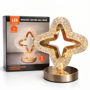 Lampă LED Decorativă Cristal 20x16.5cm, 3 Moduri de Lumină, Control Touch, Reîncărcabilă