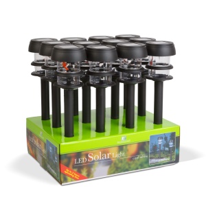 Lampă solară LED cu țăruș - 1 LED alb, 7,5 x 7,5 x 40 cm - Img 4