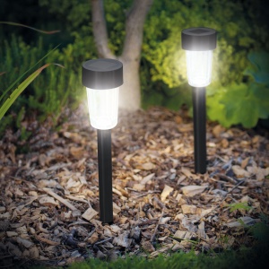 Lampă solară LED de exterior - 190 x 45 mm - plastic - neagră