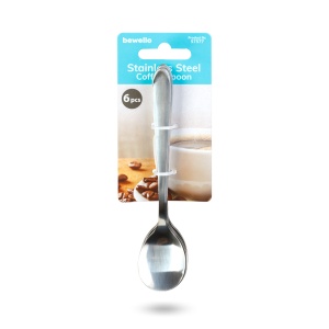 Lingură de cafea din oțel inoxidabil / lingură de desert - 137 x 30 mm - 6 bucăți / pachet - Img 3
