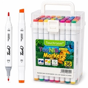 Markere Colorate 36/set in Gentuta Transparenta 14cm din Plastic