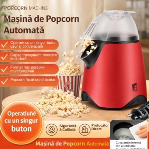 Mașină de Popcorn Electrică Automată 30×17×12cm, cu Aer Cald Operare cu un Singur Buton Fără Ulei - Img 2