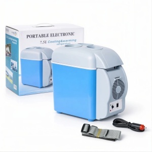 Mini Frigider Electric 2 în 1 Portabil 7.5L Funcție Răcire și Încălzire, 32.5x20.5x30cm cu Suport Băuturi