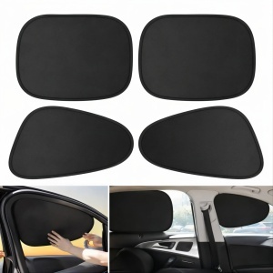Parasolar Auto 50cm pentru Geam Lateral, 4 buc, Folie Electrostatică Opacă, Protecție UV