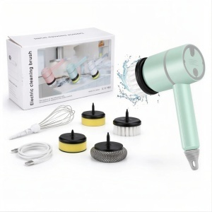 Perie Electrică de Curățare 20.5x8cm cu Rotație si 5 Accesorii Interschimbabile, Reîncărcabilă USB, Diferite Culori