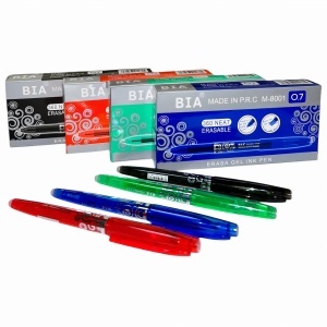Pix Gel Bia 12/Set, Negru cu Guma de Sters, 12/Cutie, 15 cm - Img 2
