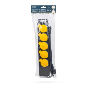 Prelungitor de exterior cu capac - 1,5 m - 5 x 230V - 3 x 1,5 mm², cauciuc - IP44 - Img 2