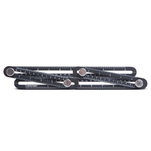 Riglă din metal tip șablon pentru unghiuri - 31 x 18 cm - Img 2