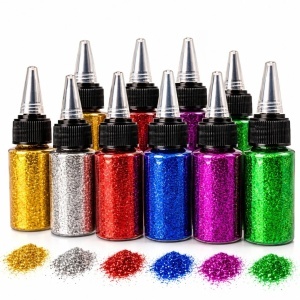 Sclipici 12/set, în Sticluță 30g, Diferite Culori