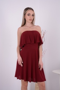 Rochie Eliza Scurta - Bordo - Img 2