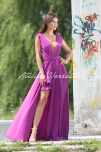 Rochie Versatila Glossy - Roz Orhidee