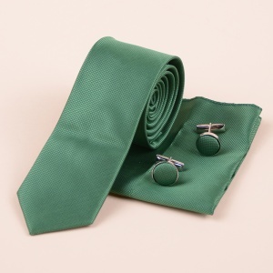 Set Cravata, Batista si Butoni - Verde Smarald
