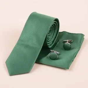 Set Cravata, Batista si Butoni - Verde Smarald