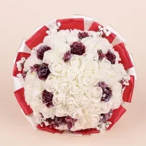 Buchet Trandafiri - Bordo - Sclipici