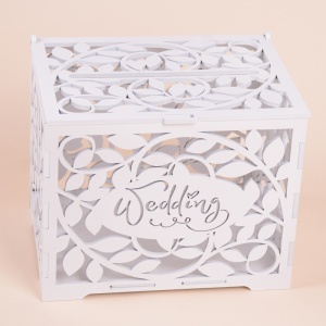 Cutie Dar Nunta Sculptata - Wedding - Alb