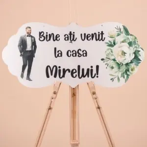 Placuta Mare "Bine ati venit la casa Mirelui" - Negru/Verde