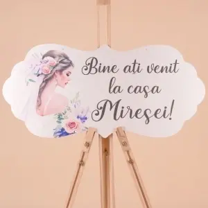 Placuta Mare "Bine ati venit la casa Miresei" - Negru