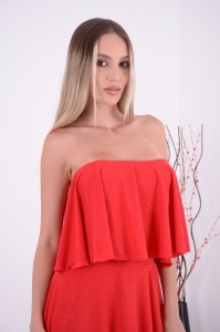 Rochie Eliza Glamour - Rosu - Img 2