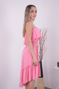 Rochie Scurta Bella Roz Bombon - Img 3