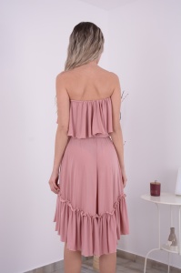Rochie Scurta Bella Roz Prafuit - Img 4