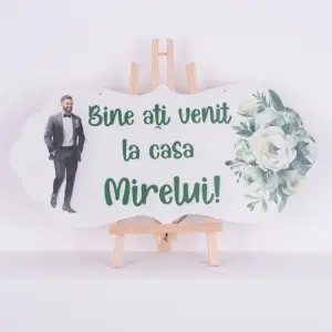 Placuta Mare "Bine ati venit la casa Mirelui" - Verde