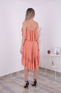 Rochie Scurta Bella Piersica - Img 3