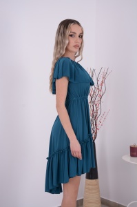 Rochie Scurta Bella Turcoaz Intens - Img 4
