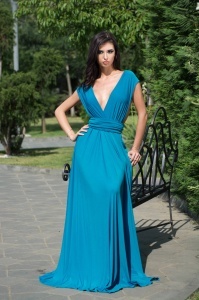 Rochie Versatila Albastru Turcoaz
