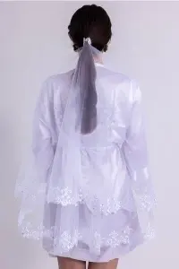 Voal Mireasa Scurt - Model 1