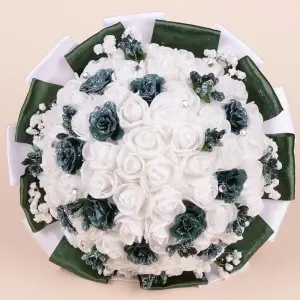 Buchet Trandafiri - Verde - Sclipici