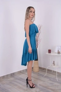 Rochie Scurta Bella Albastru Turcoaz - Img 3
