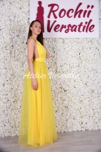 Rochie Versatila Tulle Galben - Img 2